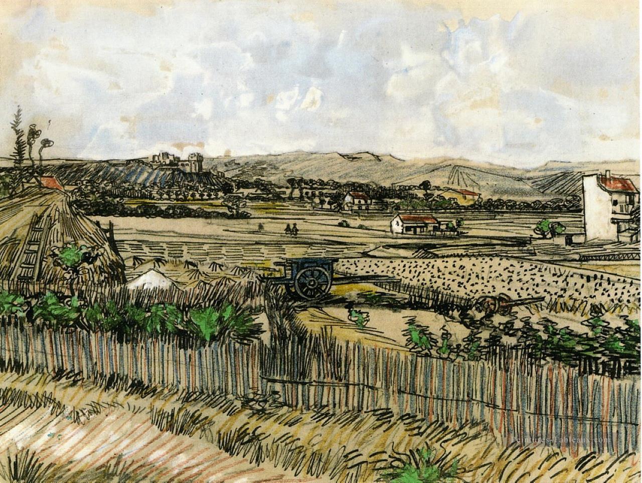 Récolte en Provence à gauche Montmajour Vincent van Gogh Peintures à l'huile